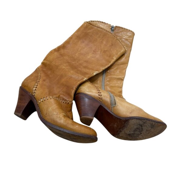 Women’s Vintage 1st edition classics Boots tan leather 1970s size 6b - Picture 4 of 7